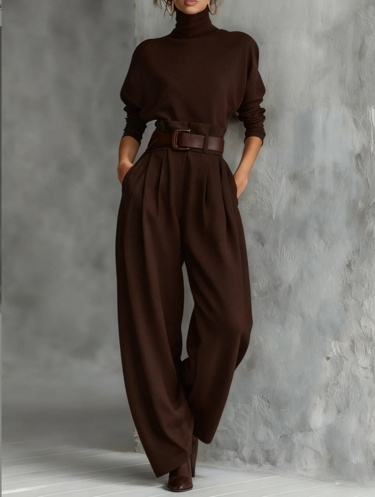 SALOME | ENSEMBLE COL DOUX ET PANTALON FLUIDE